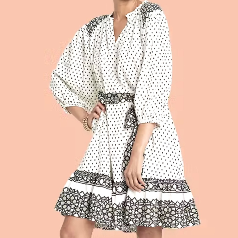 Knox Rose tie waist 3/4 sleeve bohemian dress size medium